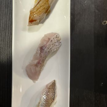 Sushi Shunka - Seared Barracuda, yellow tail belly and black cod (tasty) - Sushi Bars Near Me - Costa Mesa, California Sushi Shunka - Seared Barracuda, yellow tail belly and black cod (tasty) - Sushi Bars Near Me - Costa Mesa, California