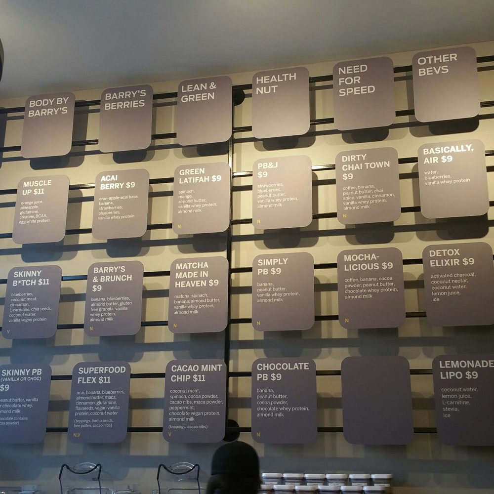 Barry's Lincoln Park - Menu - Interval Training Gyms Near Me - Chicago, Illinois