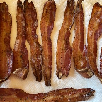 Coursey's Smoked Meats - Bacon fried in oven at 400 for 20 minutes. - Meat Shops Near Me - Saint Joe, Arkansas Coursey's Smoked Meats - Bacon fried in oven at 400 for 20 minutes. - Meat Shops Near Me - Saint Joe, Arkansas