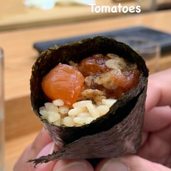 Sushi Lab Rooftop - Salmon with Confit Tomatoes - Japanese Near Me - New York, New York Sushi Lab Rooftop - Salmon with Confit Tomatoes - Japanese Near Me - New York, New York
