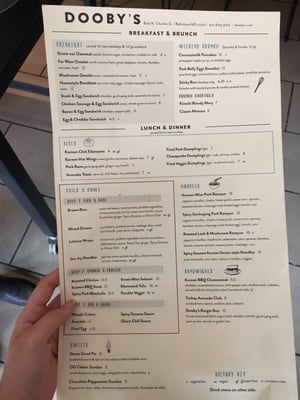 Menu photo 7 Dooby's Baltimore, MD