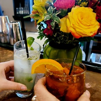 30 Boltwood - (L) mocktail mojito (r) old fashhioned - New American Near Me - Amherst, Massachusetts