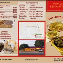 Hidalgo Restaurant - Take out menu