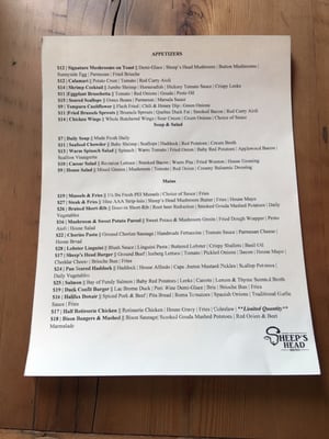 Menu photo 3 Sheep's Head Bistro Cornwall, ON
