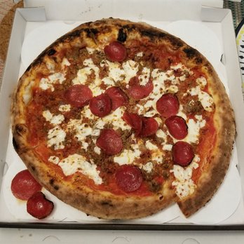 Pupatella - Caivano - sausage, pepperoni, bacon, smoked mozzarella - Pizza Near Me - West Springfield, Virginia Pupatella - Caivano - sausage, pepperoni, bacon, smoked mozzarella - Pizza Near Me - West Springfield, Virginia