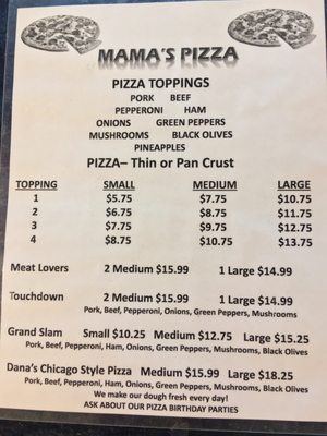 Menu photo 1 Mama's Pizza Carbon Hill, AL Menu photo 1 Mama's Pizza Carbon Hill, AL