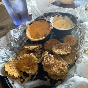 Harry’s Taphouse - Fried Pickle App - $11 but had so much! These were already eaten through! - Comfort Food Near Me - Jeffersonville, Indiana
