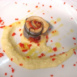 Hostaria le Repubbliche Marinare - Turbante di pesce sciabola su mantecato di baccalà