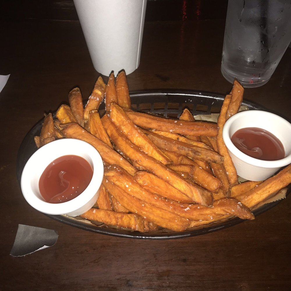 Happy Dog - 10 Sept. 2019 -- Sweet Potato Fries with ketchup - Bars Near Me - Cleveland, Ohio Happy Dog - 10 Sept. 2019 -- Sweet Potato Fries with ketchup - Bars Near Me - Cleveland, Ohio
