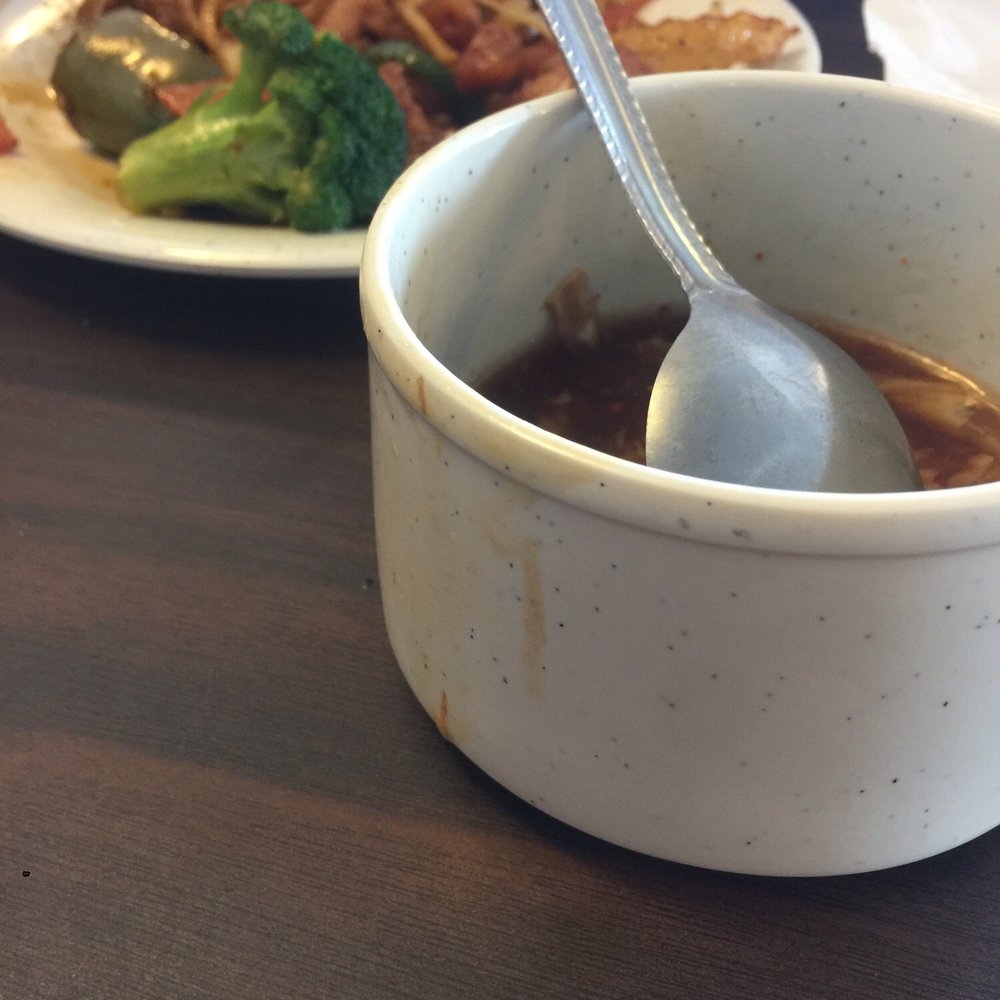 Golden Dragon - a bowl of soup and a plate of broccoli - Chinese Near Me - Haleyville, Alabama