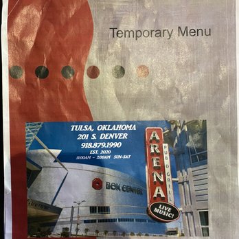 Arena Bar and Grill - Temporary Menu. - American Near Me - Tulsa, Oklahoma