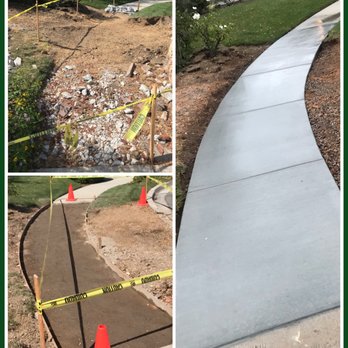 Premier Landscape Solutions - a concrete walkway being installed - Landscaping Near Me Premier Landscape Solutions - a concrete walkway being installed - Landscaping Near Me