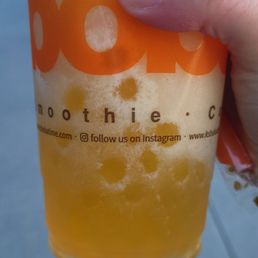 Yuzu slush with mango popping boba