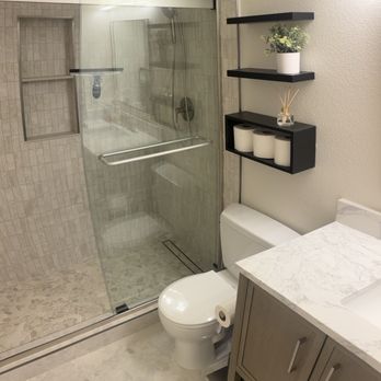 Tile by Vincent - New tile flooring. New vanity w backsplash. New shower w doors and niche. - General Contractors Near Me - Winnetka, California Tile by Vincent - New tile flooring. New vanity w backsplash. New shower w doors and niche. - General Contractors Near Me - Winnetka, California