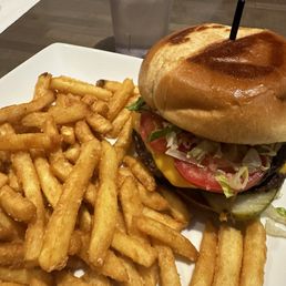 Burger and fries Burger and fries