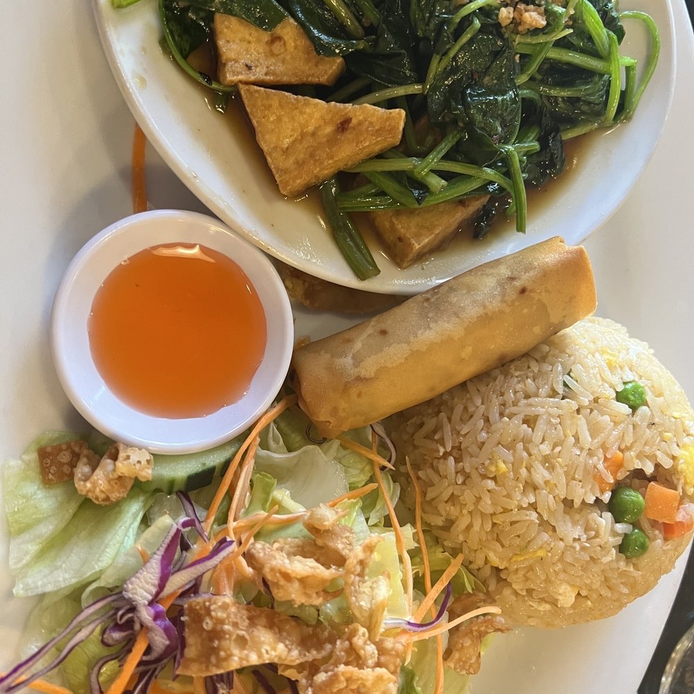 Jasmine Thai Noodle N BBQ - L12. Spinach Lunch - Thai Near Me - Valencia, California Jasmine Thai Noodle N BBQ - L12. Spinach Lunch - Thai Near Me - Valencia, California