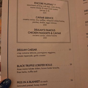 Delilah - Bar menu - New American Near Me - Las Vegas, Nevada Delilah - Bar menu - New American Near Me - Las Vegas, Nevada