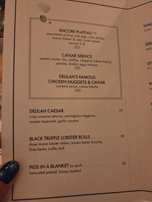 Menu photo 1 Delilah Las Vegas, NV Menu photo 1 Delilah Las Vegas, NV