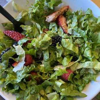 Café Zupas - Salad as I received it. This is un-eaten. 2 black berries, 4 blueberries, 2 raspberries, 1 full strawberry. Very disappointed. - Salad Near Me - Draper, Utah