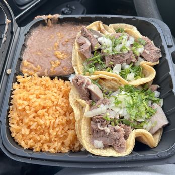 El Molino de Oro - Two tacos lengua with rice and beans - Mexican Near Me - Orange, California El Molino de Oro - Two tacos lengua with rice and beans - Mexican Near Me - Orange, California