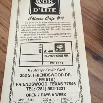 Wok D'lite - Menu 1 - Chinese Near Me - Friendswood, Texas Wok D'lite - Menu 1 - Chinese Near Me - Friendswood, Texas