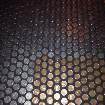 Clifton's Republic - Bathroom floor - wheat pennies and buffalo nickels!! - Bars Near Me - Los Angeles, California