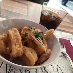 Fried squid and shrimps