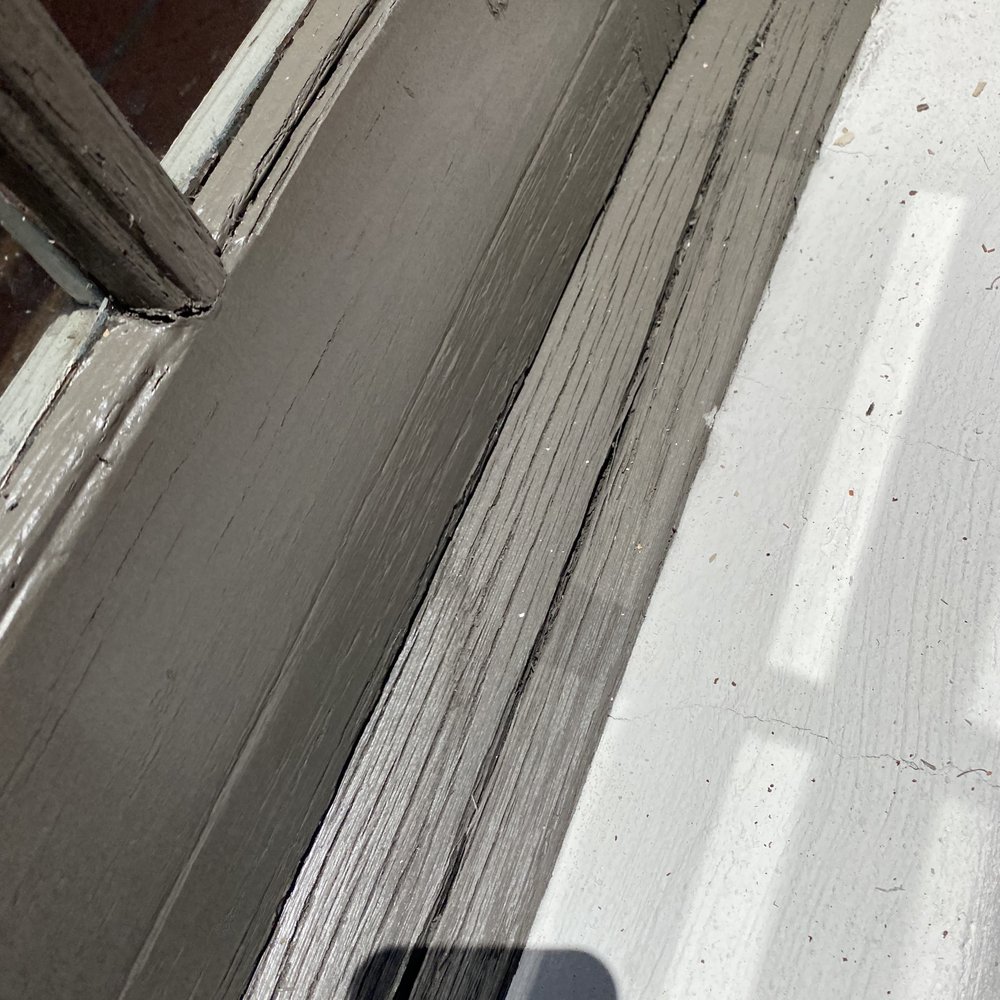 Priority Painting - Wood threshold and doors after they supposedly sanded, cleaned, filled and painted (contract states full prep). - Painters Near Me - Los Angeles, California Priority Painting - Wood threshold and doors after they supposedly sanded, cleaned, filled and painted (contract states full prep). - Painters Near Me - Los Angeles, California