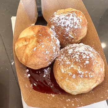 Aebleskivehuset - Abelskiver with raspberry jam - Ice Cream & Frozen Yogurt Near Me - Solvang, California Aebleskivehuset - Abelskiver with raspberry jam - Ice Cream & Frozen Yogurt Near Me - Solvang, California