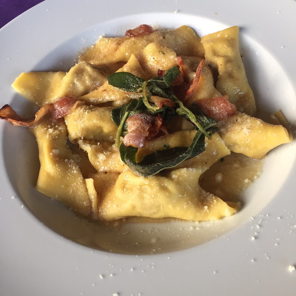 Albergo Miralago - Meat Ravioli with Bacon, Butter and Sage - Hotels Near Me - Bossico, BG