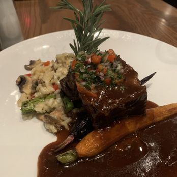 Oswego Grill - Mushroom risotto and short rib (half portion) - American Near Me - Beaverton, Oregon