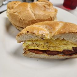 Tiny's Diner - egg and chorizo sandwich