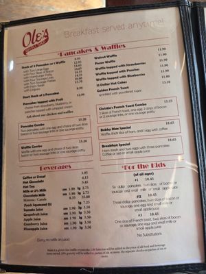 Menu photo 7 Ole's Waffle Shop Alameda, CA