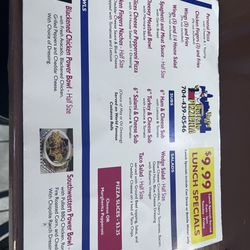 Taste of Buffalo Pizzeria - Lunch special menu