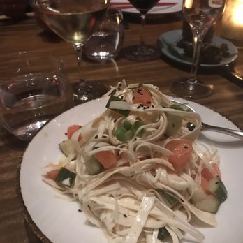 Komodo Miami - Palm heart with zucchini and watermelon (spicy) - Asian Fusion Near Me - Miami, Florida Komodo Miami - Palm heart with zucchini and watermelon (spicy) - Asian Fusion Near Me - Miami, Florida