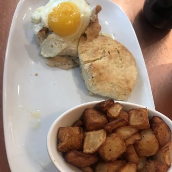 Another Broken Egg Cafe - Broken egg biscuit sandwich with potatoes - Breakfast & Brunch Near Me - Jacksonville, Florida Another Broken Egg Cafe - Broken egg biscuit sandwich with potatoes - Breakfast & Brunch Near Me - Jacksonville, Florida