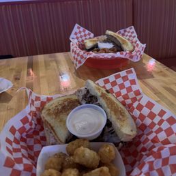 Beef Brisket Bomber with All American Burger behind. Beef Brisket Bomber with All American Burger behind.