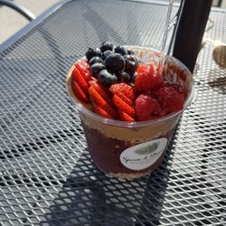Spoon & Straw - Acai Bowl with strawberries, blueberries, granola, raspberries