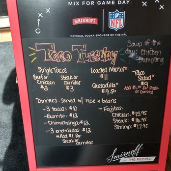 Tailgaters Bar & Grill - Tuesday Special board May 2026 - Sports Bars Near Me - Caledonia, Wisconsin Tailgaters Bar & Grill - Tuesday Special board May 2026 - Sports Bars Near Me - Caledonia, Wisconsin