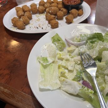 Jimmy's Italian Kitchen - house salad with ranch and pepper jack fried cheese cubes - Italian Near Me - Kettering, Ohio