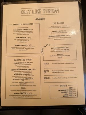 Menu photo 5 Easy Like Sunday Charlotte, NC