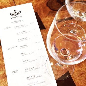 MauiWine - Wine tasting menu. Choose from three. Cheers! - Wineries Near Me - Kula, Hawaii MauiWine - Wine tasting menu. Choose from three. Cheers! - Wineries Near Me - Kula, Hawaii
