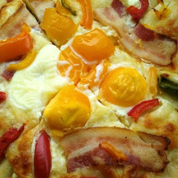 Sanremo Bakery - Close up of breakfast pizza. - Bakeries Near Me - Etobicoke, Ontario