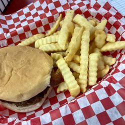 Hensley’s Corner Market and Grill - Hamburger and French fries
