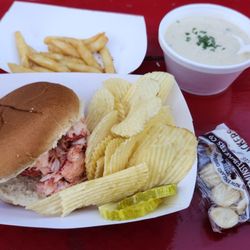Chauncey Creek Lobster Pier - Lobster roll, clam chowder, French fries