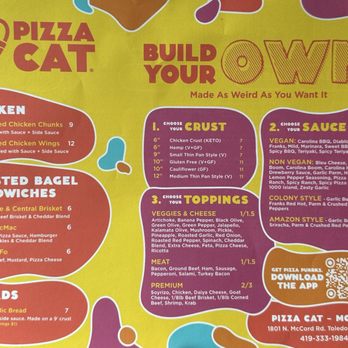 Pizza Cat - Mix and match crust, cheese, sauce, toppings, etc. - Pizza Near Me - Toledo, Ohio