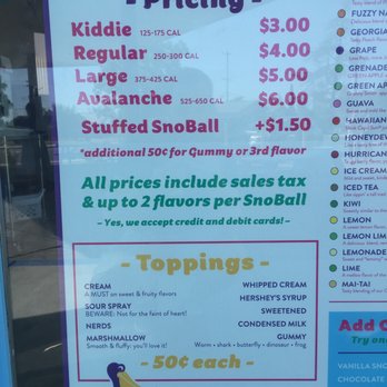 Pelican's Snoballs - Pricing and Toppings! Get cream! - Shaved Ice Near Me - Clovis, California Pelican's Snoballs - Pricing and Toppings! Get cream! - Shaved Ice Near Me - Clovis, California