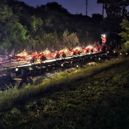 Rail cars turned around ready for the return trip. Rail cars turned around ready for the return trip.