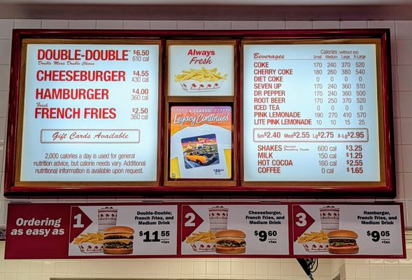 Menu photo 1 In-N-Out Burger San Jose, CA Menu photo 1 In-N-Out Burger San Jose, CA