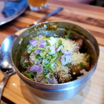 Dhamaka - Aloo Dhamaka. Flavorful chaat but tiny - Indian Near Me - New York, New York